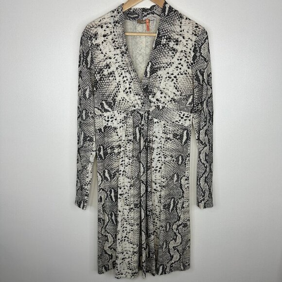 Riani Snake Print V Neck Long Sleeve Dress - Picture 1 of 6